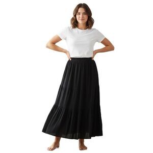 Karen Kane Black Tiered Midi Skirt